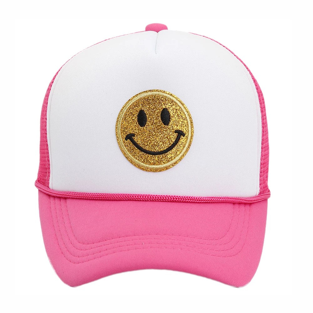 HOT PINK SMILEY TRUCKER HAT – Cozy Drip Clothing